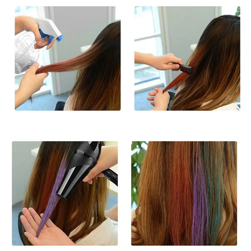 Pente de giz com 6 Cores laváveis para cabelo