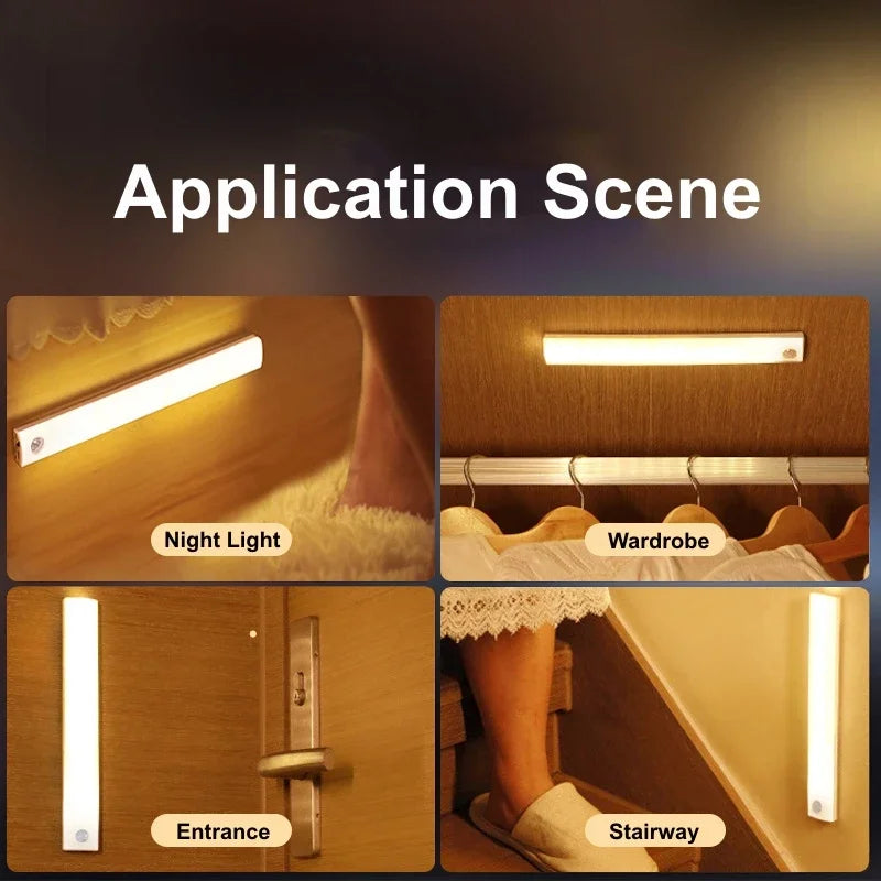 Barra de Led com sensor de movimento, ideal para armários, gavetas, degrau de escada, porta-malas veicular ou qualquer ambiente interno.