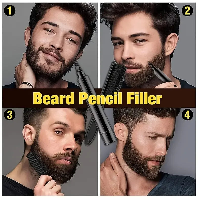 Caneta preenchedora de barba - kit com escova ou escova e pente.