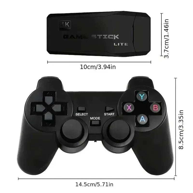 VIDEO GAME Stick M8 COM 2 CONTROLES WIRELESS - Game Stick 4K 10000 Jogos 64GB