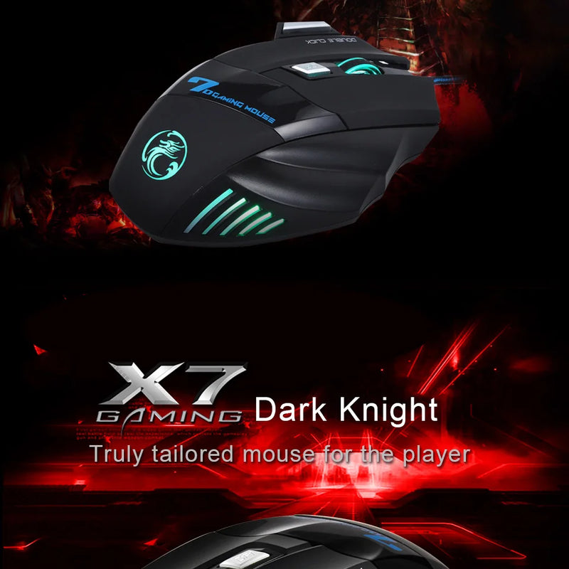 Redragon x7 - Mouse gamer usb rgb 5500 dpi Click silencioso 7 botões